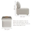 Poltrona Modular Block Pes Madeira Boucle TCE 1018 MOLL