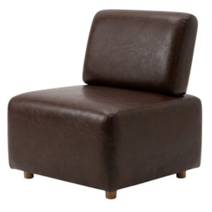 Poltrona Modular Block Pes Madeira Courino TCS 721 MOLL