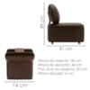 Poltrona Modular Block Pes Madeira Courino TCS 721 MOLL