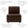 Poltrona Modular Block Pes Madeira Courino TCS 721 MOLL