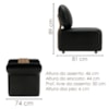 Poltrona Modular Block Pes Madeira Courino TCS 724 MOLL