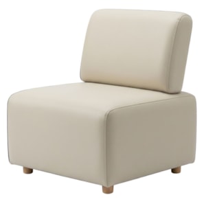 Poltrona Modular Block Pes Madeira Courino TCS 725 MOLL