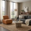 Poltrona Modular Block Pes Madeira Courino TCS 727 MOLL