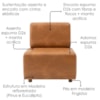 Poltrona Modular Block Pes Madeira Courino TCS 727 MOLL