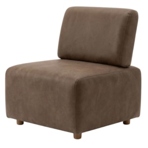 Poltrona Modular Block Pes Madeira Courino TCS 729 MOLL