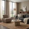 Poltrona Modular Block Pes Madeira Courino TCS 729 MOLL