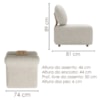 Poltrona Modular Block Pes Madeira Linho TCS 701 MOLL