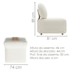 Poltrona Modular e Puff Block Pes Madeira Boucle TCE 1010 MOLL
