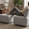 Poltrona Modular e Puff Block Pes Madeira Boucle TCE 1018 MOLL