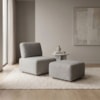 Poltrona Modular e Puff Block Pes Madeira Boucle TCE 1018 MOLL