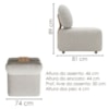 Poltrona Modular e Puff Block Pes Madeira Boucle TCE 1018 MOLL