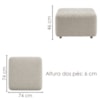 Poltrona Modular e Puff Block Pes Madeira Boucle TCE 1018 MOLL