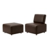 Poltrona Modular e Puff Block Pes Madeira Courino TCS 721 MOLL