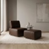 Poltrona Modular e Puff Block Pes Madeira Courino TCS 721 MOLL
