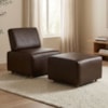 Poltrona Modular e Puff Block Pes Madeira Courino TCS 721 MOLL