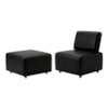 Poltrona Modular e Puff Block Pes Madeira Courino TCS 724 MOLL