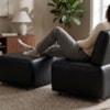 Poltrona Modular e Puff Block Pes Madeira Courino TCS 724 MOLL