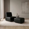 Poltrona Modular e Puff Block Pes Madeira Courino TCS 724 MOLL