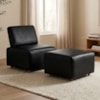 Poltrona Modular e Puff Block Pes Madeira Courino TCS 724 MOLL