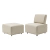 Poltrona Modular e Puff Block Pes Madeira Courino TCS 725 MOLL