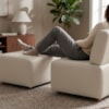 Poltrona Modular e Puff Block Pes Madeira Courino TCS 725 MOLL