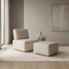 Poltrona Modular e Puff Block Pes Madeira Courino TCS 725 MOLL
