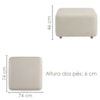 Poltrona Modular e Puff Block Pes Madeira Courino TCS 725 MOLL