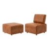 Poltrona Modular e Puff Block Pes Madeira Courino TCS 727 MOLL