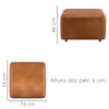 Poltrona Modular e Puff Block Pes Madeira Courino TCS 727 MOLL