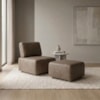 Poltrona Modular e Puff Block Pes Madeira Courino TCS 729 MOLL