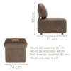 Poltrona Modular e Puff Block Pes Madeira Courino TCS 729 MOLL