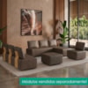 Poltrona Modular e Puff Block Pes Madeira Courino TCS 729 MOLL