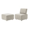 Poltrona Modular e Puff Block Pes Madeira Linho TCS 701 MOLL