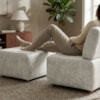 Poltrona Modular e Puff Block Pes Madeira Linho TCS 701 MOLL