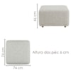 Poltrona Modular e Puff Block Pes Madeira Linho TCS 701 MOLL
