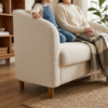 Poltrona Namoradeira 2 Lugares Aura 120 cm Pes Madeira Boucle TCE 1010 MOLL