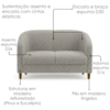 Poltrona Namoradeira 2 Lugares Aura 120 cm Pes Madeira Boucle TCE 1018 MOLL