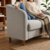 Poltrona Namoradeira 2 Lugares Aura 120 cm Pes Madeira Boucle TCE 1018 MOLL