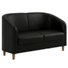 Poltrona Namoradeira 2 Lugares Aura 120 cm Pes Madeira Courino TCS 724 MOLL