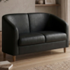 Poltrona Namoradeira 2 Lugares Aura 120 cm Pes Madeira Courino TCS 724 MOLL