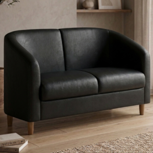Poltrona Namoradeira 2 Lugares Aura 120 cm Pes Madeira Courino TCS 724 MOLL