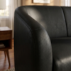 Poltrona Namoradeira 2 Lugares Aura 120 cm Pes Madeira Courino TCS 724 MOLL