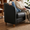 Poltrona Namoradeira 2 Lugares Aura 120 cm Pes Madeira Courino TCS 724 MOLL