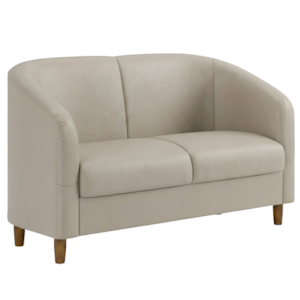 Poltrona Namoradeira 2 Lugares Aura 120 cm Pes Madeira Courino TCS 725 MOLL