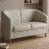 Poltrona Namoradeira 2 Lugares Aura 120 cm Pes Madeira Courino TCS 725 MOLL