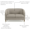 Poltrona Namoradeira 2 Lugares Aura 120 cm Pes Madeira Courino TCS 725 MOLL