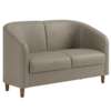 Poltrona Namoradeira 2 Lugares Aura 120 cm Pes Madeira Courino TCS 726 MOLL