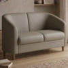 Poltrona Namoradeira 2 Lugares Aura 120 cm Pes Madeira Courino TCS 726 MOLL