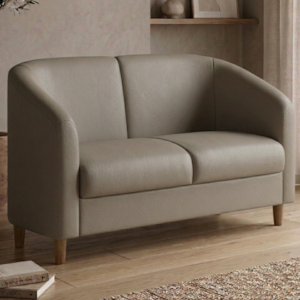 Poltrona Namoradeira 2 Lugares Aura 120 cm Pes Madeira Courino TCS 726 MOLL