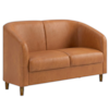 Poltrona Namoradeira 2 Lugares Aura 120 cm Pes Madeira Courino TCS 727 MOLL
